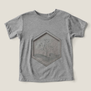 Camiseta Um hexágono com uma árvore ou onda minimalista fec