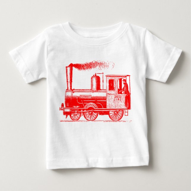 Camiseta Um homem e seu trem - Vermelho (Frente)