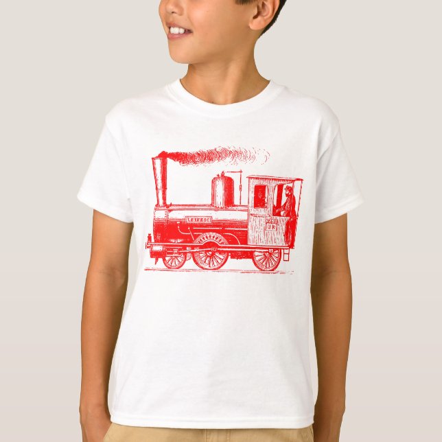 Camiseta Um homem e seu trem - Vermelho (Frente)