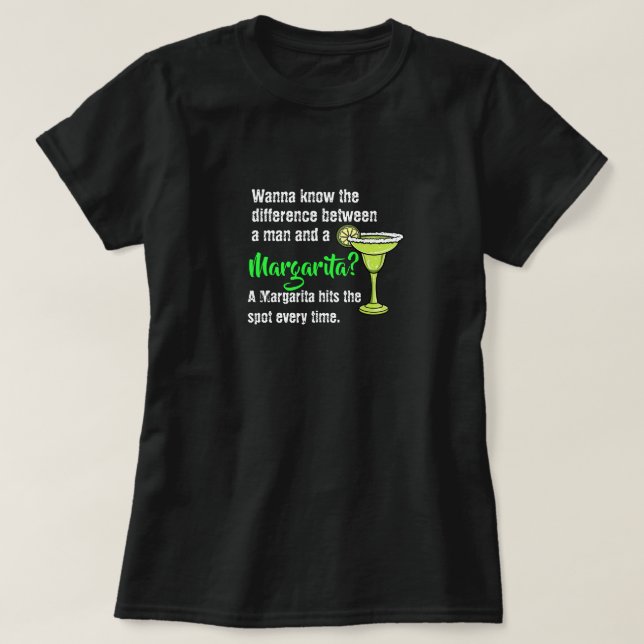 Camiseta Um homem engraçado e uma Margarita bateram no pont (Frente do Design)