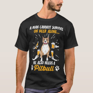 Camiseta Um homem não pode sobreviver só de cerveja, ele pr