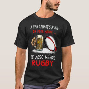 Camiseta Um homem não pode sobreviver só de cerveja Ele tam