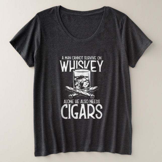 Camiseta Um Homem Que Ama Uísque E Cigarro (Frente do Design)