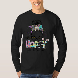 Camiseta Um Hoppy Pre K Professor Bunny Leopard Messy Bun E
