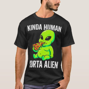 Camiseta Um Humano Meio Alien Gordinho Engraçado Comendo Al