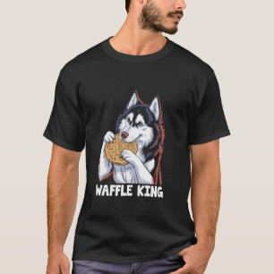 Camiseta Um Husky Apreciando Um Waffle King Waffles Amante 