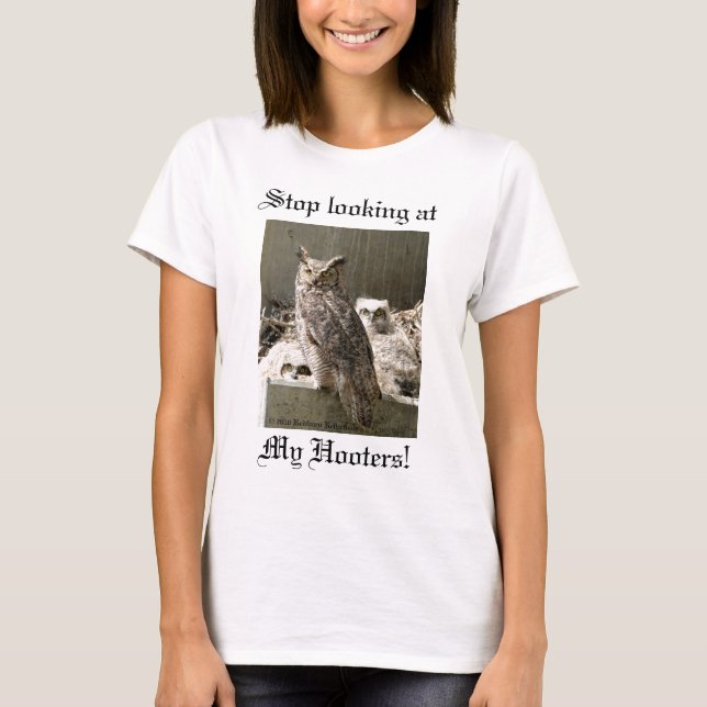 Camiseta Um impressão das corujas, (Frente)