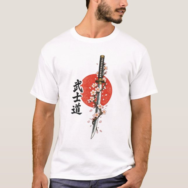 Camiseta Um impressionante design gráfico com uma espada ka (Frente)