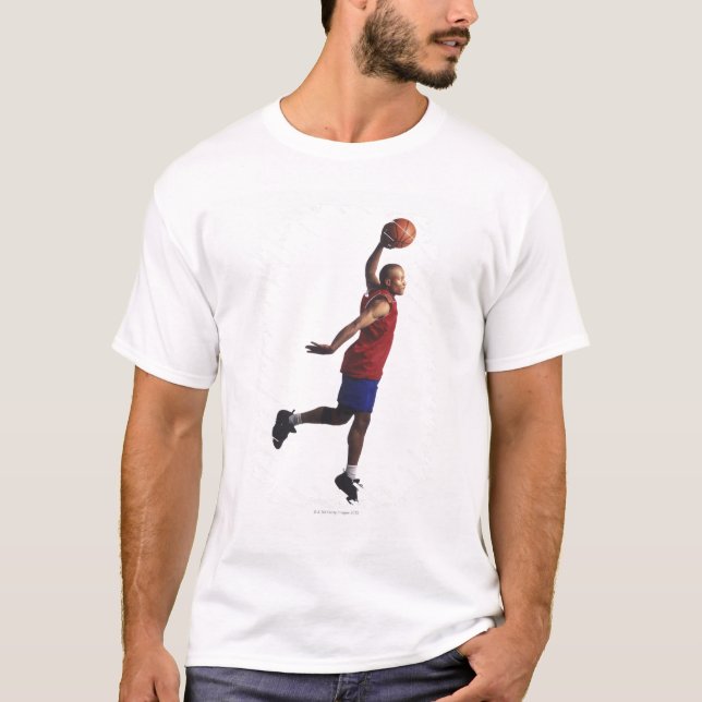 Camiseta um jogador de basquetebol novo do homem adulto voa (Frente)