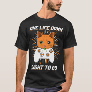 Camiseta Um jogador de controladora de gatos de desenho lar