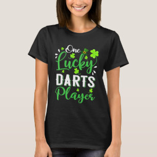 Camiseta Um Jogador de Dardos Sortudos Shamrock Leprechaun 