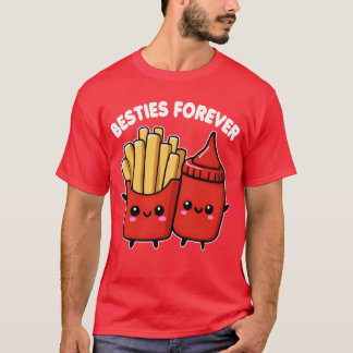 Camiseta Um ketchup de melhores amigas fofo e batatas frita