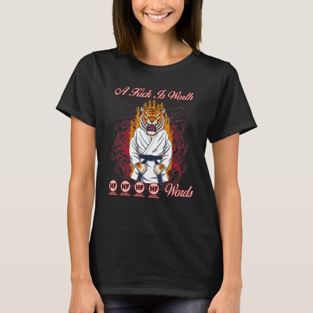 Camiseta Um Kick 1000 Palavras Karate Sarcastic (Frente)