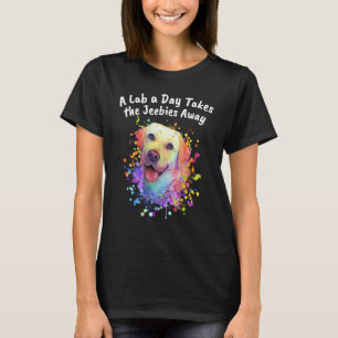 Camiseta Um Lab por Dia Afasta a Ansiedade Labrador Retrie