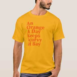 Camiseta Um Laranja Por Dia Mantém-Se Escurvado No Comparti