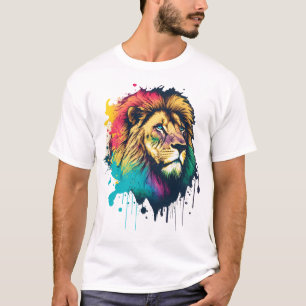 Camiseta Um Leão Colorido