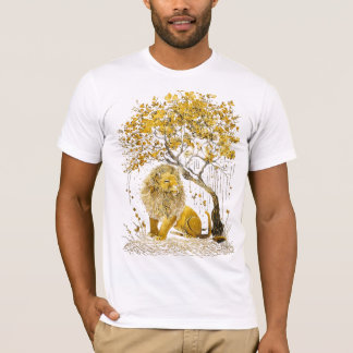 Camiseta Um leão com design de árvore |