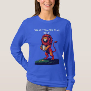 Camiseta Um Leão Rampante Vermelho Ousado Ergue-se