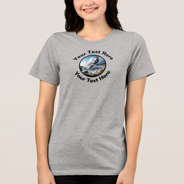 Camiseta Um lindo Pelicano marrom com texto personalizado (Frente)
