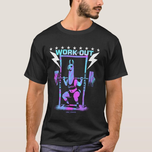 CAMISETA UM LLAMA DE GINÁSIO TREINO EXERCÍCIO VIBRAÇÕES DIV (Frente)