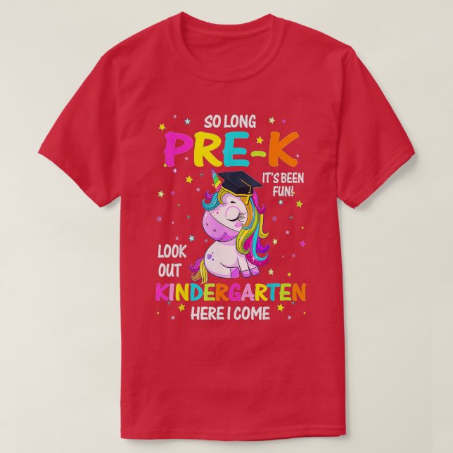 Camiseta Um Longo Jardim de Infância Pré-K Aqui Eu Vim Unic (Frente do Design)