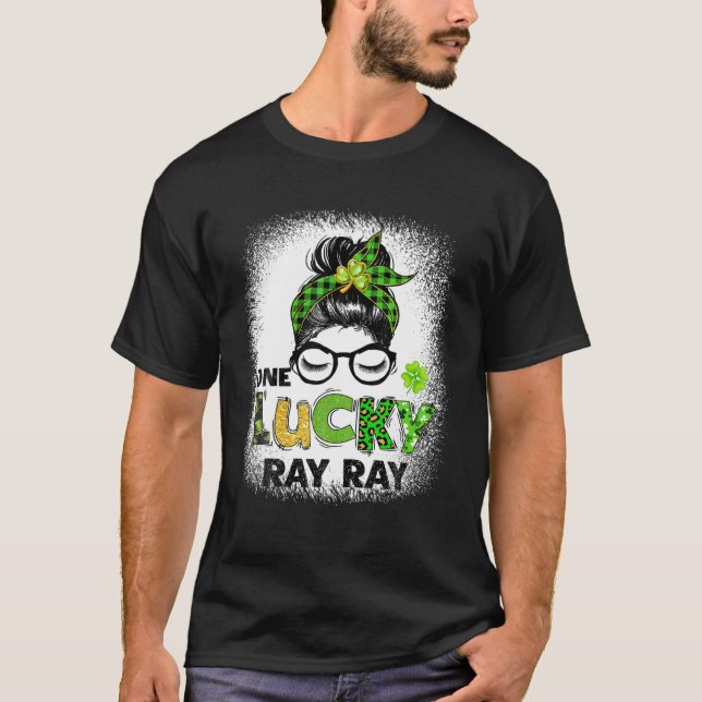 Camiseta Um Lucky Ray Messy Bun Leopard Rua D de Patrick (Frente)