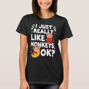 Camiseta Um Macaco Engraçado Presente Eu Gosto Muito De Mac