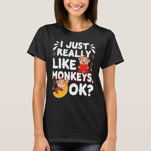 Camiseta Um Macaco Engraçado Presente Eu Gosto Muito De Mac (Frente)