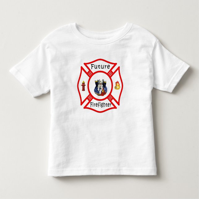 Camiseta Um maltês vermelho do sapador-bombeiro futuro (Frente)