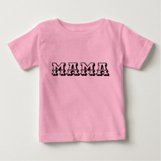Camiseta Um "MAMA" tipográfico simples, porém profundo