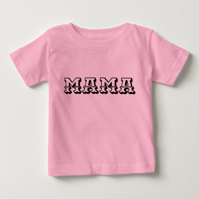 Camiseta Um "MAMA" tipográfico simples, porém profundo  (Frente)