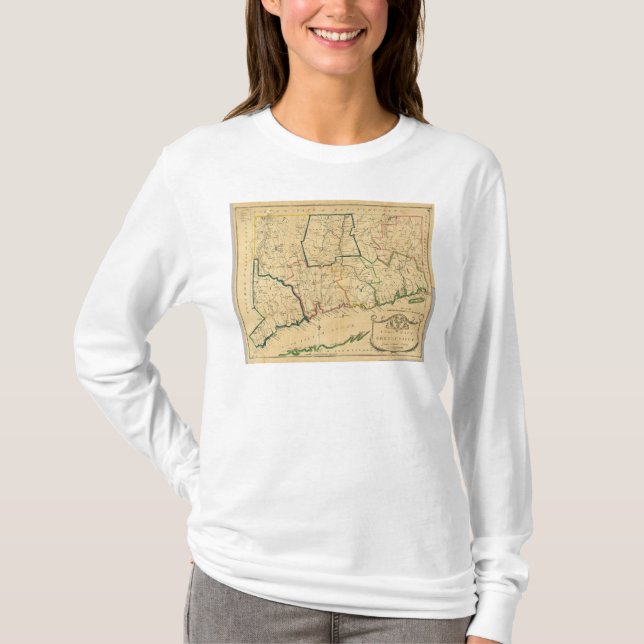 Camiseta Um mapa correto de Connecticut (Frente)