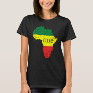 Camiseta Um Mapa da Bandeira do Orgulho Pan-Africano da Áfr