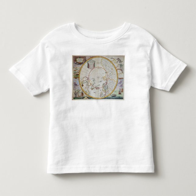 Camiseta Um mapa do Pólo Norte (Frente)