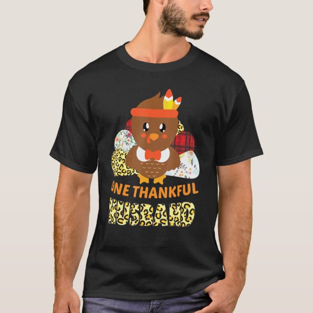 Camiseta Um Marido agradecido Turquia Abençoado Obrigados d (Frente)