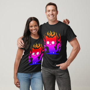 Camiseta um meme colorido do gato-da-silhueta