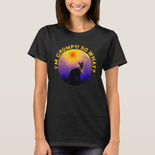 Camiseta Um meme de gato zangado, estou rabugento, e daí?