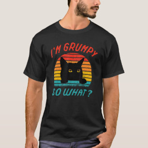 Camiseta Um meme de gato zangado que estou rabugento, e daí