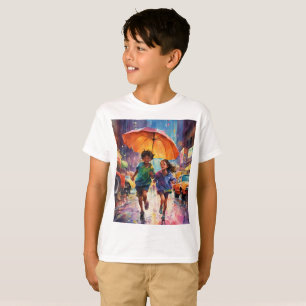 Camiseta Um Menino e Uma Rapariga A Gozar Da Foto De Poster
