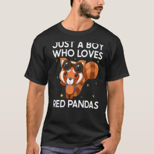 Camiseta Um Menino Que Ama Pandas Vermelhas Panda Vermelha 