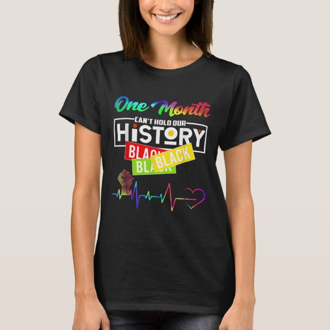 Camiseta Um mês não pode manter nossa história como um negr (Frente)