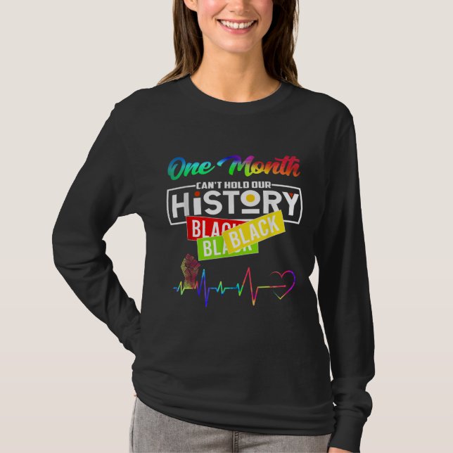 Camiseta Um mês não pode manter nossa história como um negr (Frente)