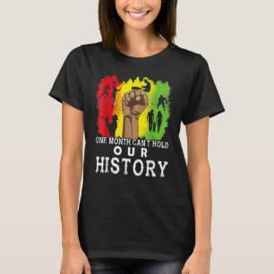 Camiseta Um mês não pode segurar nossa história, preto, Mel