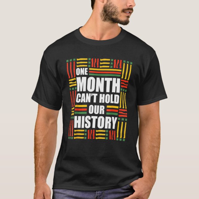 Camiseta Um Mês Pode Manter A Nossa História Preto Africano (Frente)