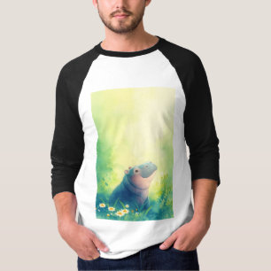 Camiseta Um Momento Tranquilo de um Hipopótamo