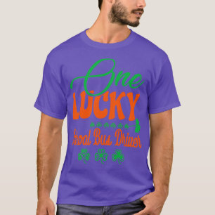 Camiseta um motorista de ônibus escolar sortudo