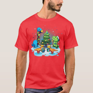 Camiseta Um Natal Muito Dino 2023 Dinossauros Engraçados