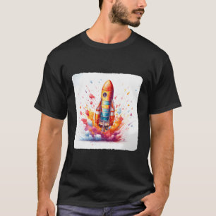Camiseta Um Navio De Foguete Alimentado Por Candies Candy P