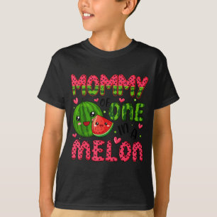 Camiseta Um no Melão da Mamãe Aniversário de 1 ano Melancia