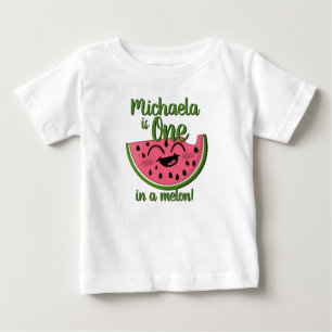 Camiseta Um no Melão Melão, Cute Primeiro Aniversário